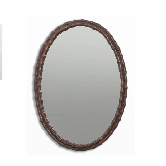 Oval Bamboo Style Wall Mirror