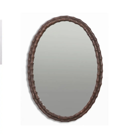 Oval Bamboo Style Wall Mirror