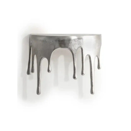 Oval Metal Silver Drip Wall Shelf