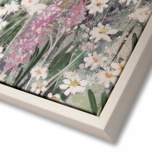 Rectangular Enchanting Wildflowers Framed Canvas
