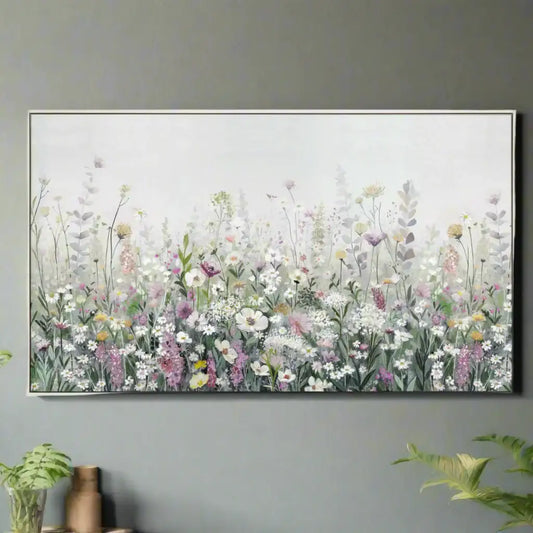 Rectangular Enchanting Wildflowers Framed Canvas 3