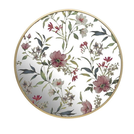Round Decorative Flowers Wall Mirror