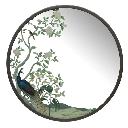 Round Decorative Peacock Wall Mirror 4