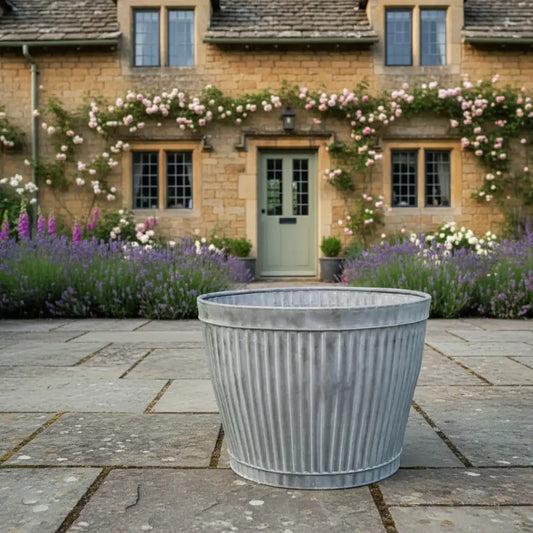 Rustic Distressed Fluted Planter