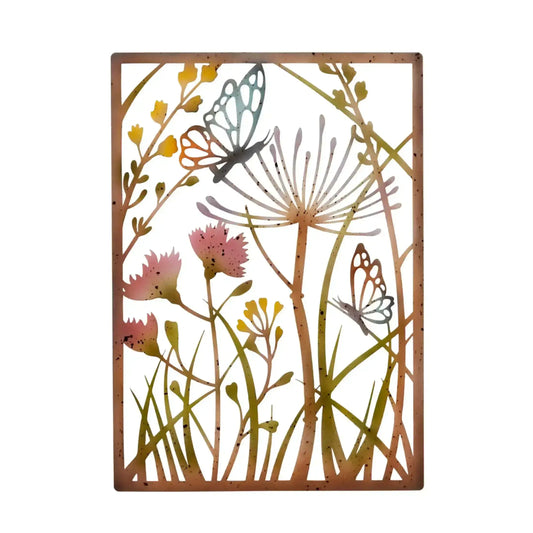 Rustic Metal Butterly Meadow Wall Art