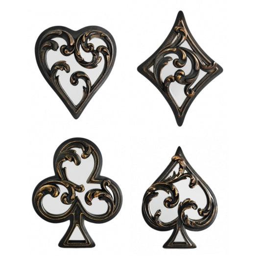 Four decorative playing card suits symbols on a white background