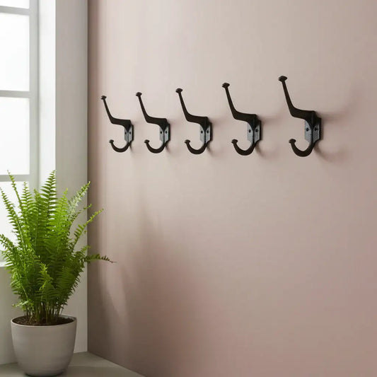 Set of 5 Industrial Style Wall Hooks