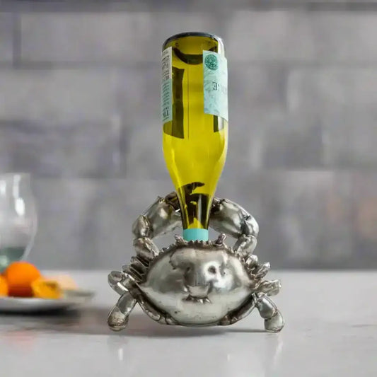 Silver Crab Wine Bottle Holder