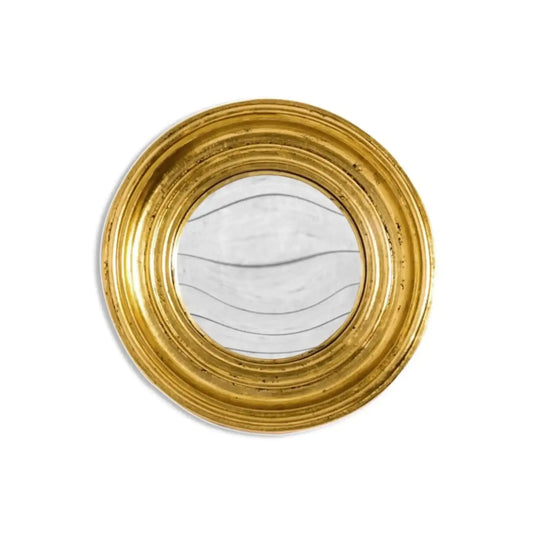 Small Gold Convex Glass Porthole Wall Mirror