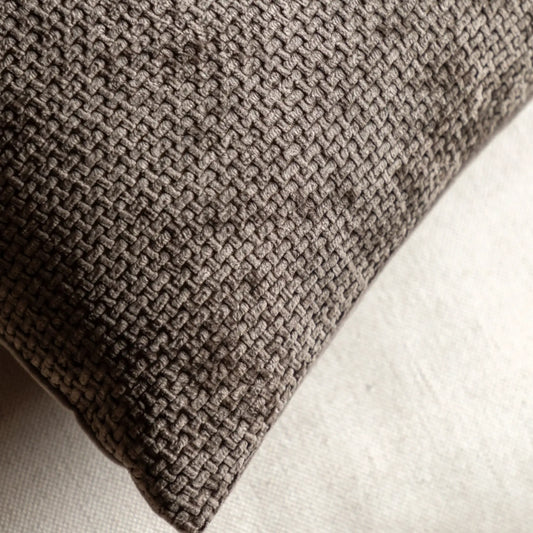 Two Chocolate Brown Weave Cushions