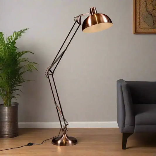 Vintage Copper Desk Style Floor Lamp