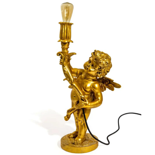 Vintage Gold Cherub Table Lamp