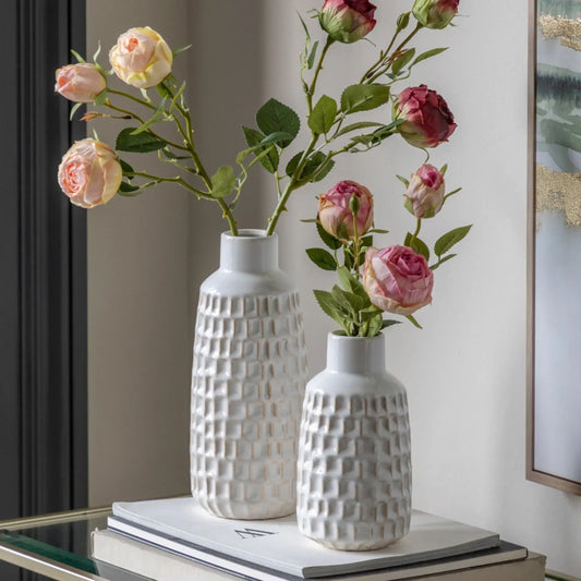 White Reactive Glaze Ceramic Vase Set 66