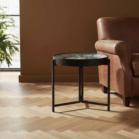 Working Clock Side Table