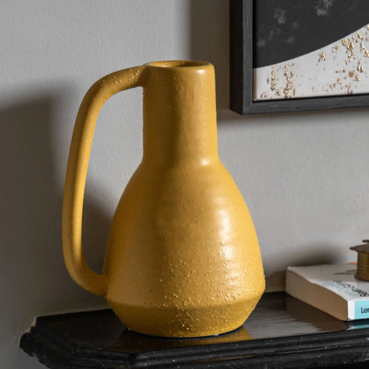 Yellow Textured Mid Century Inspired Bottle Vase 5