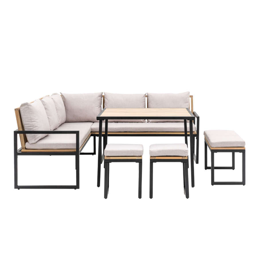 Acacia Wooden Outdoor Corner Dining Set - The Farthing