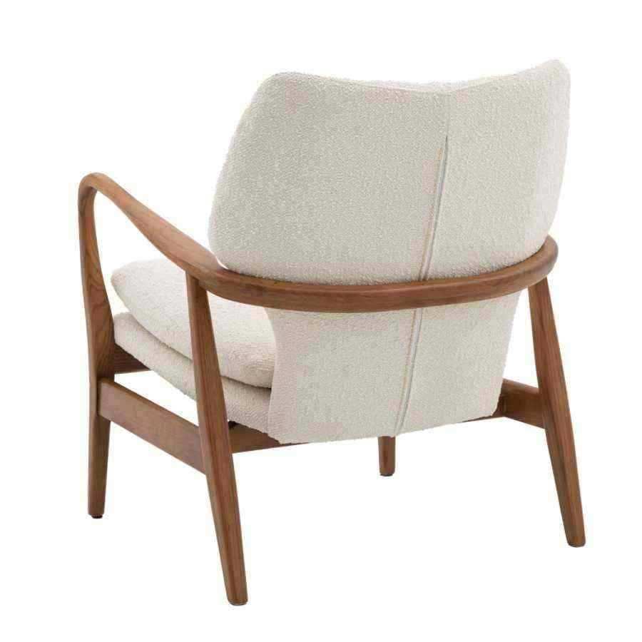 Albert Cream Fabric and Ash Wood Armchair - The Farthing
