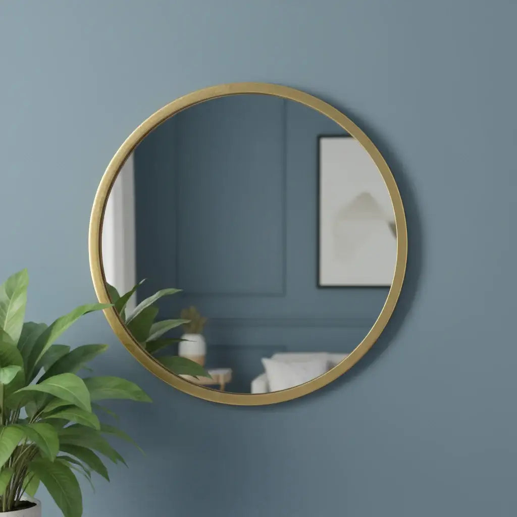 Antique Gold Round Mirror