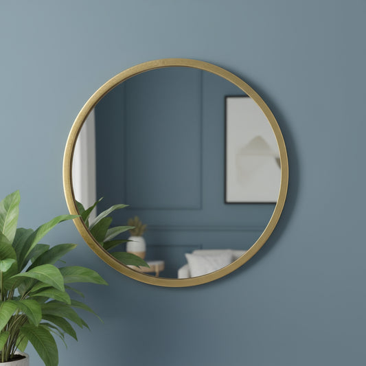 Antique Gold Round Mirror - The Farthing