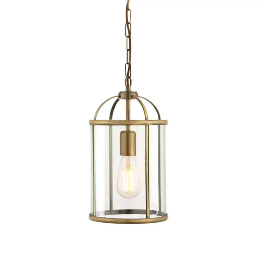Antiqued Brass and Glass Portland Pendant Light - The Farthing