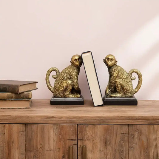 gold monkey bookends