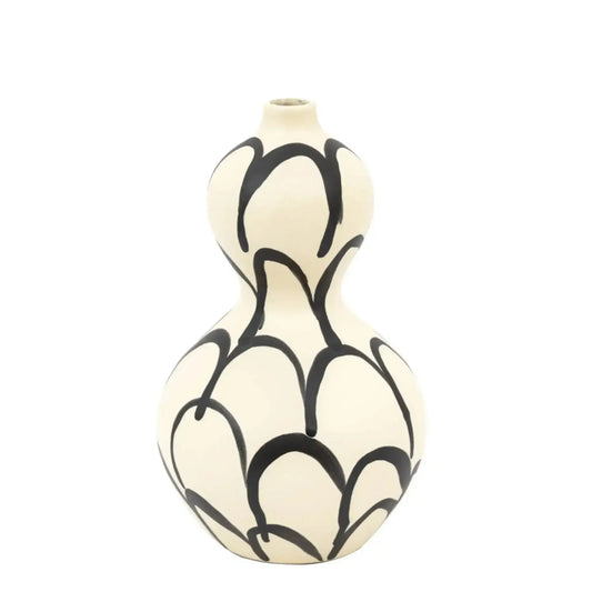 Black & Cream Curvaceous Vase - The Farthing