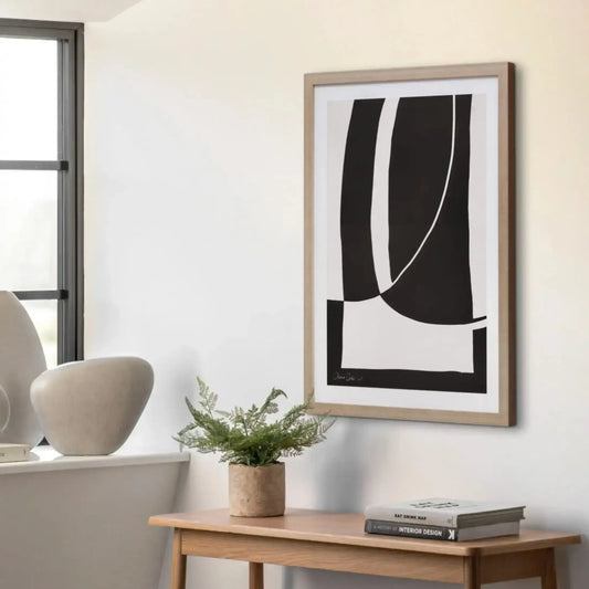 Black & White Abstract Framed Print - The Farthing