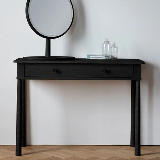 Black Nordic Single Wide Drawer Dressing Table - The Farthing