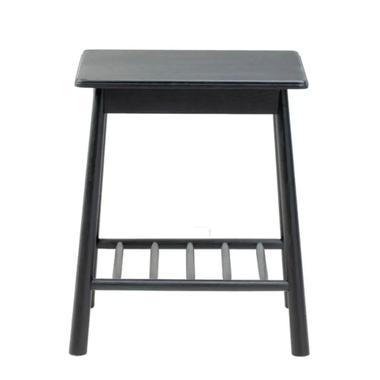 Black Oak Square Spindle Shelf Side Table - The Farthing