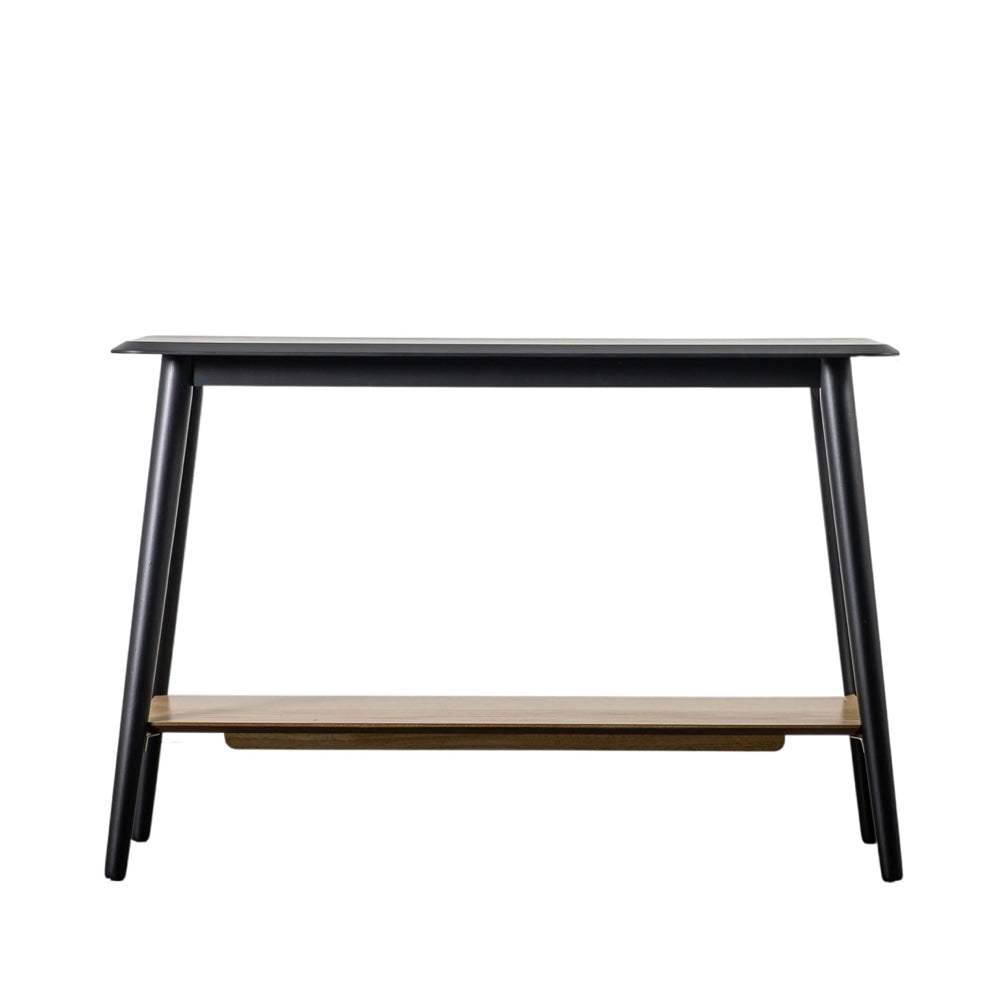 Black Wood Mid Century Styled Console Table - The Farthing