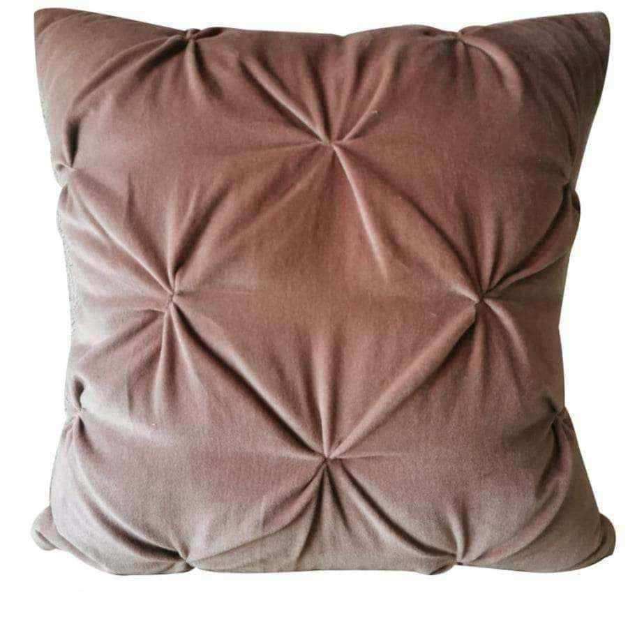 Blush Velvet Pin-Tucked Cushion - The Farthing