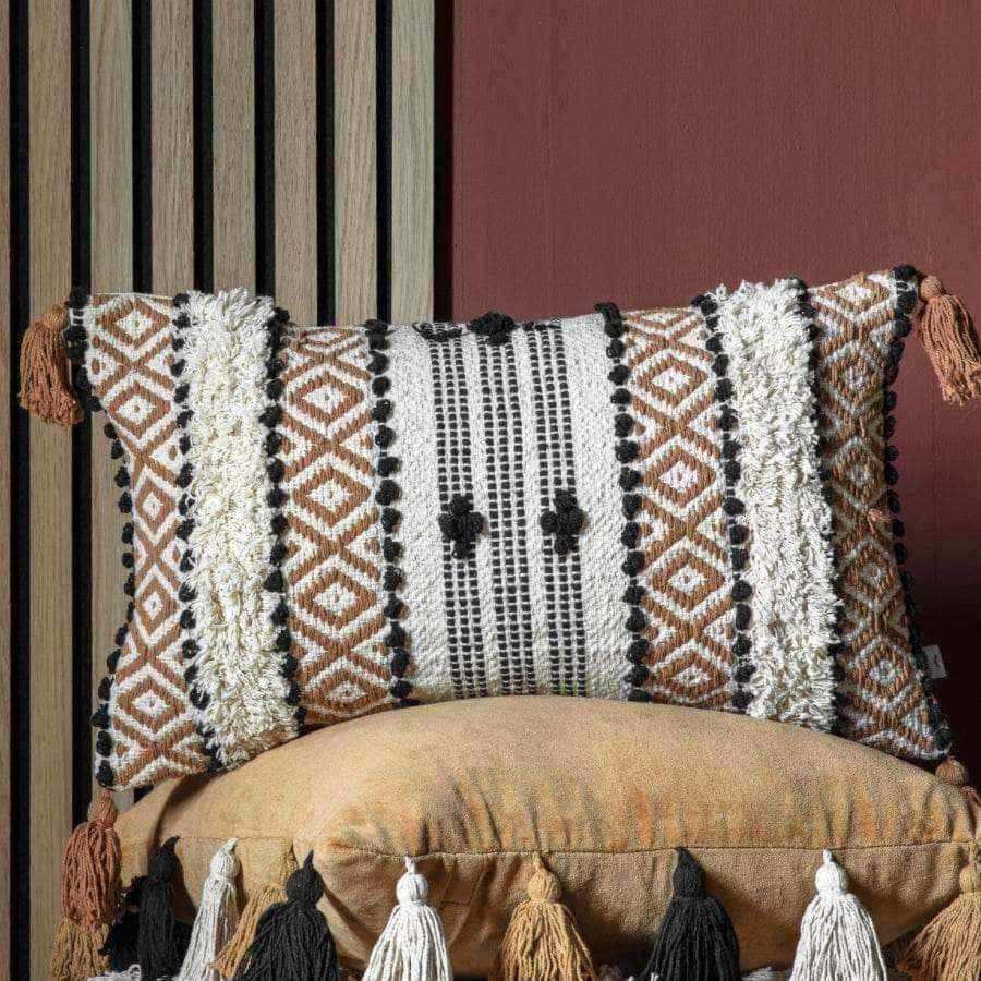 Bohemian Style tufted and embroidered Artisan Cushion - The Farthing