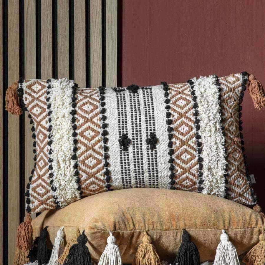 Bohemian Style tufted and embroidered Artisan Cushion - The Farthing