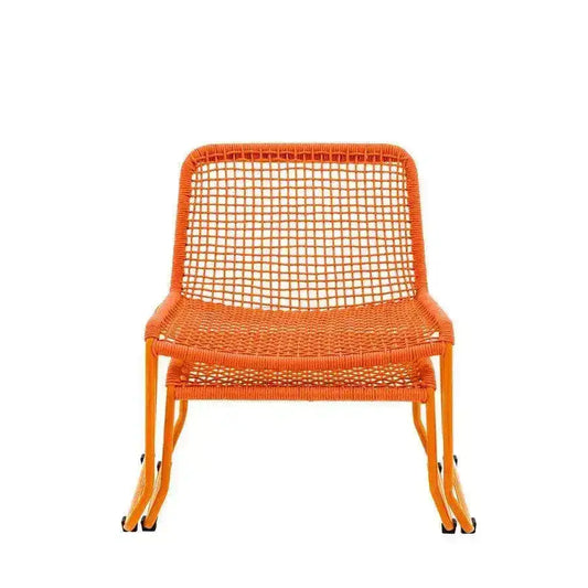 Bold Orange Rope Lounger Chair and Footstool - The Farthing