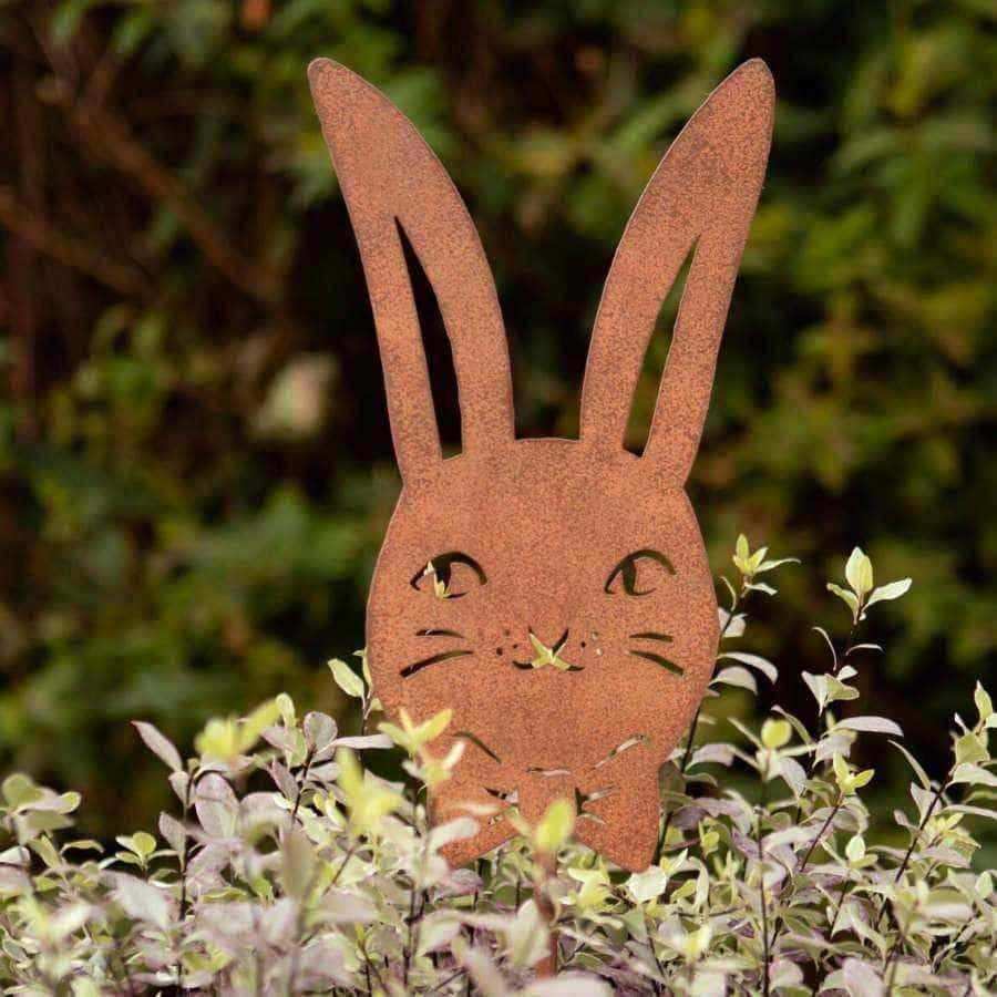 Bowtie Bunny Decorative Garden Stake - The Farthing