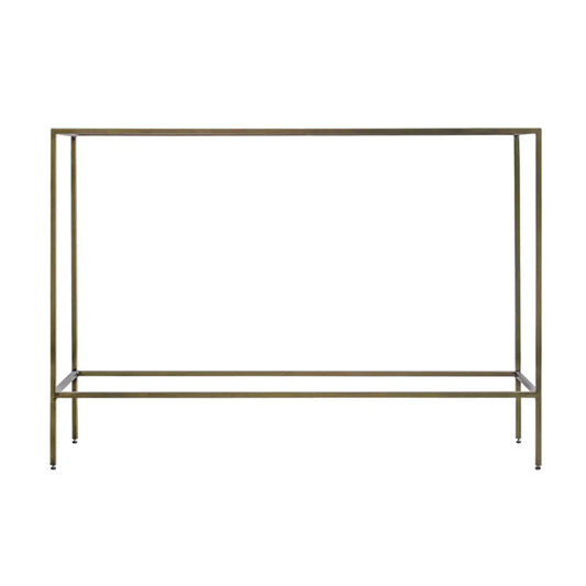 Champagne Gold Metal and Glass Console Table - The Farthing