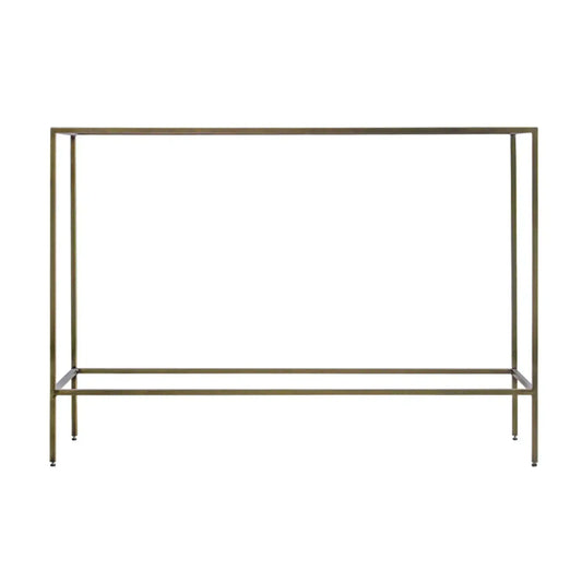 Champagne Gold Metal and Glass Console Table - The Farthing