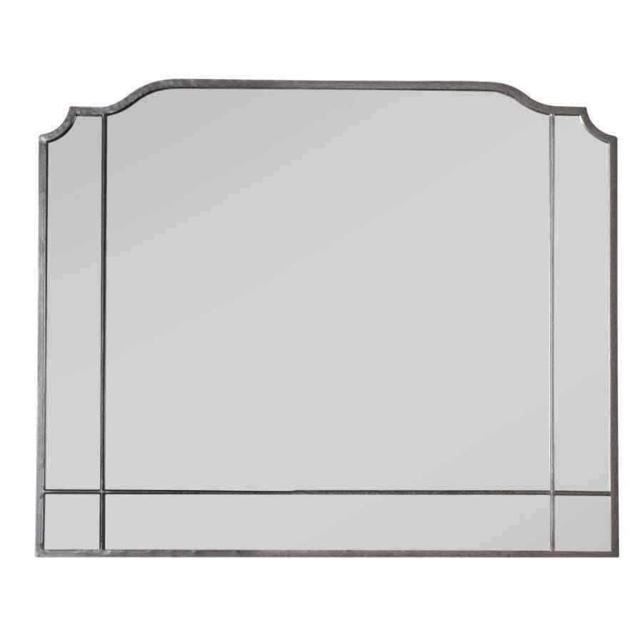 Charcoal Grey Metal Overmantel Wall Mirror - The Farthing