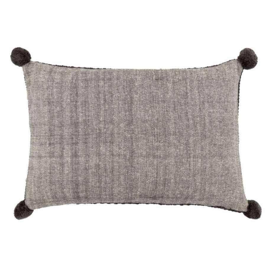Charcoal Grey Pom Pom Cushion Cover - The Farthing