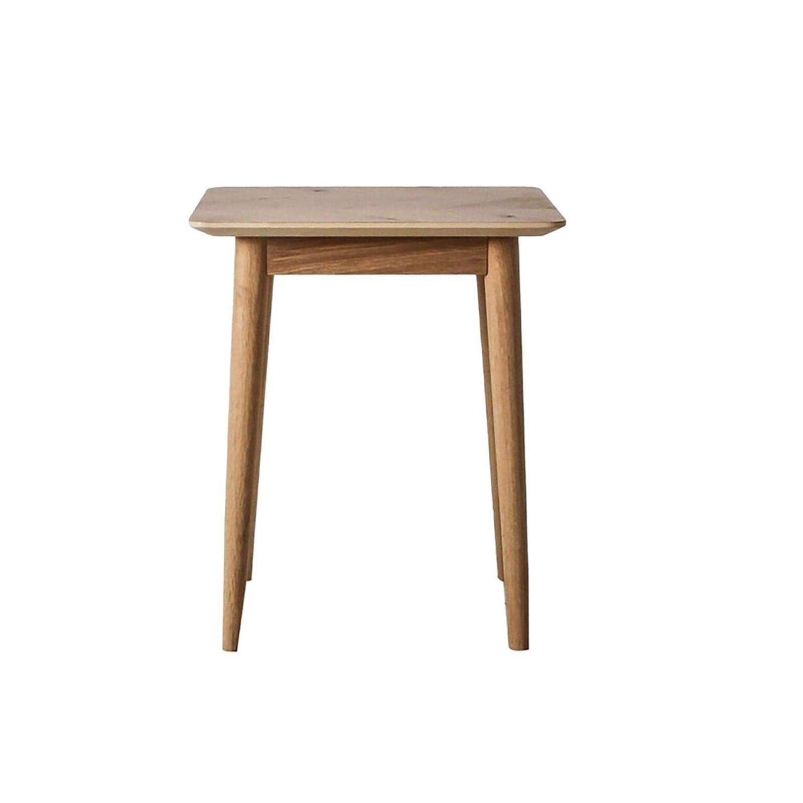 Chevron Topped Oak Square Side Table - The Farthing