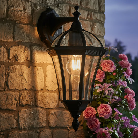 Classic Exterior Black Metal Chedington Wall Light - The Farthing