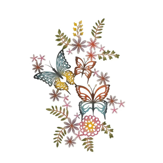 Colourful Butterflies Garden Wall Art - The Farthing