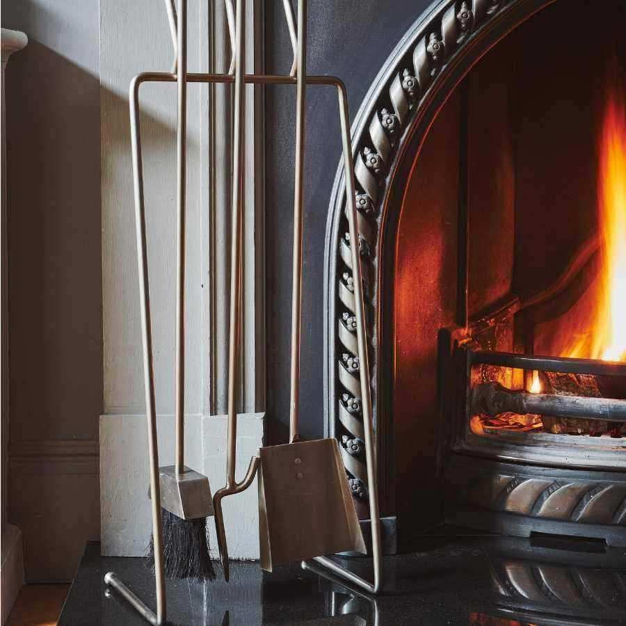 Contemporary Pewter Hanging Fireside Companion Set - The Farthing