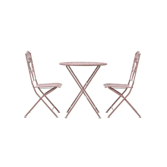 Coral Pink Metal 2 Seater Bistro Set - The Farthing