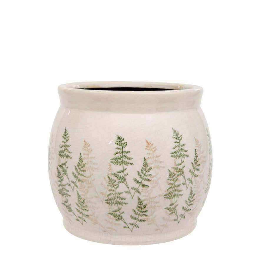 Crackle Glaze Ceramic Fern Plant Pot - The Farthing