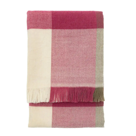 Cranberry and Olive Woven Throw - The Farthing