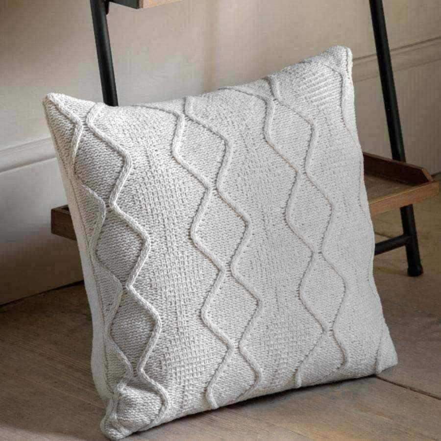 Cream Chunky Cable Knit Cushion Cover - The Farthing