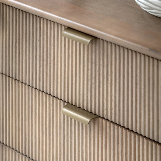 Curved Edge Mango Wood 6 Drawer Chest of Drawers - The Farthing