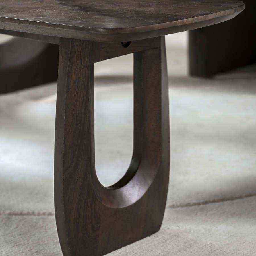 Dark Wood Arched Design Dining Bench - The Farthing