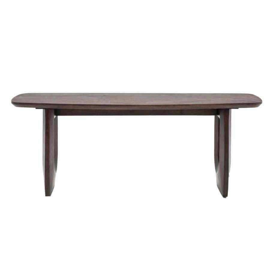Dark Wood Arched Design Dining Bench - The Farthing